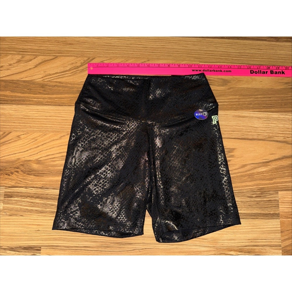 Victoria's Secret Pink Ultimate Black Compression Athletic Shorts Small Snake
